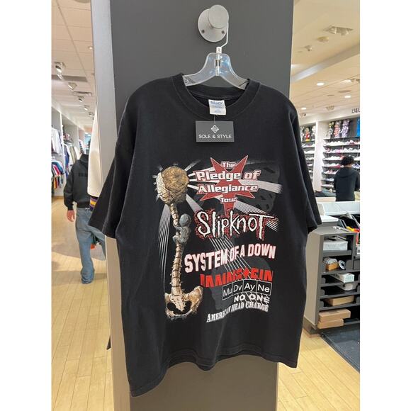 2001 Pledge of Allegiance Tour Slipknot Vintage Band Tee Shirt System of a Down - Picture 2 of 6